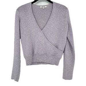 Madewell Pastel Lavender Wrap Front Knit  Sweater Women’s XS
